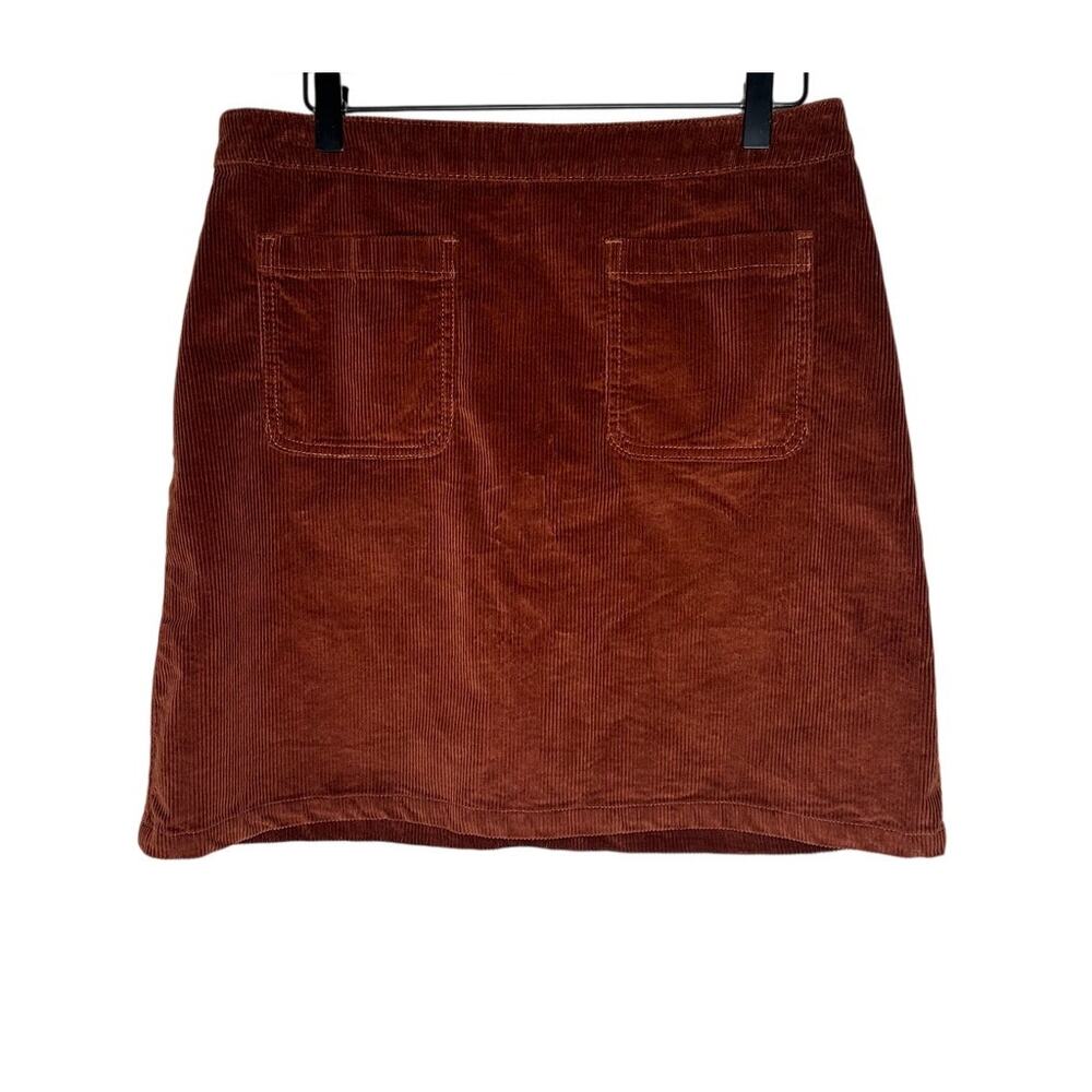 ModCloth Cord Informed Mini Skirt Womens 10 Brown Corduroy Patch Pocket NWT New